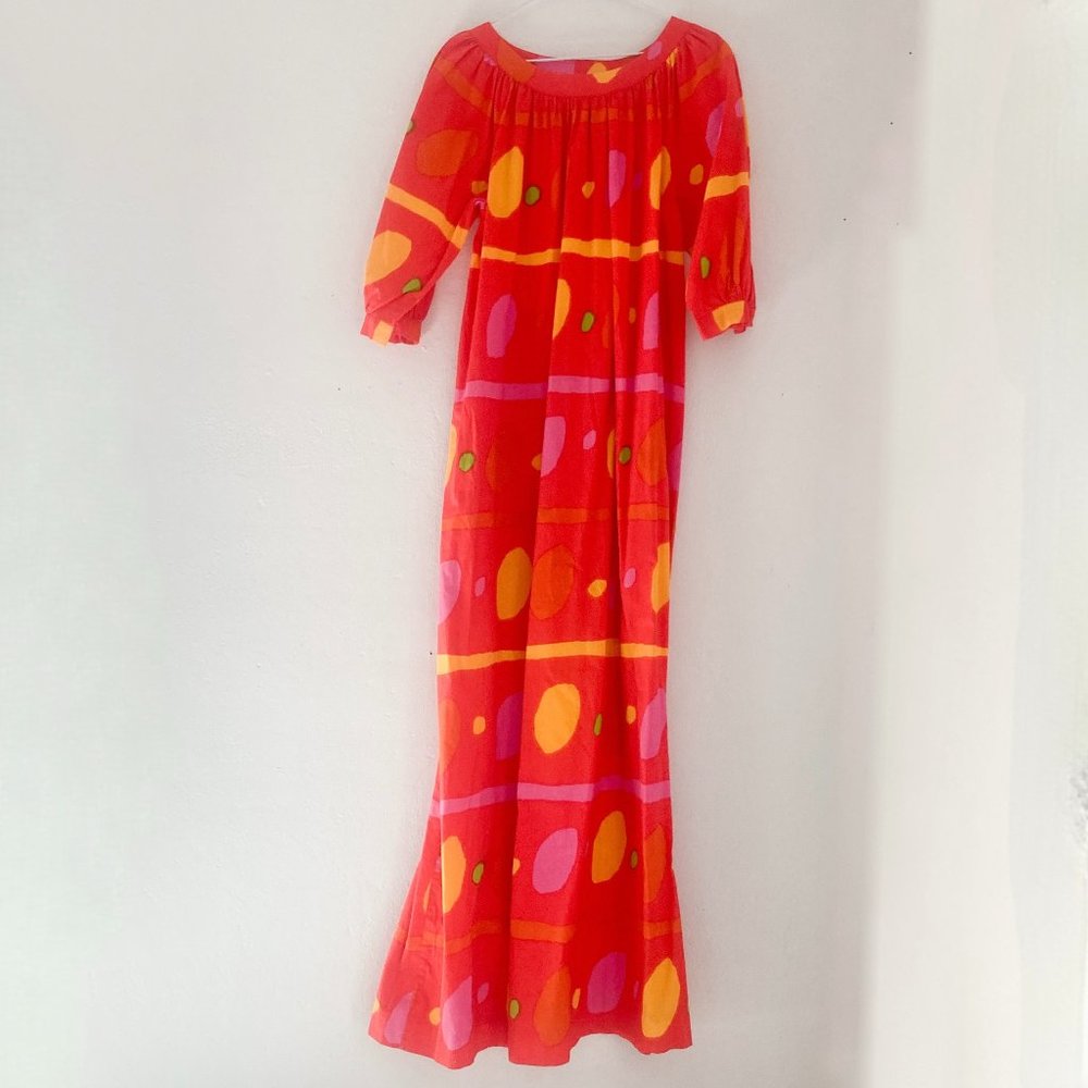 Marimekko Extra Long Abstract Polka Dot Dress by Maria Jernkvist, Size M